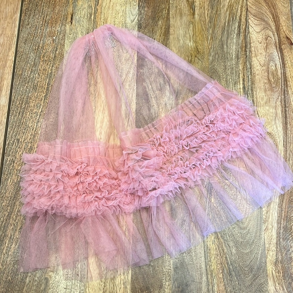 20 inch dusty rose pink veil